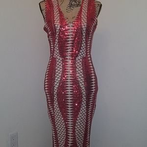 Sequin and illusion gown prom pageant evening